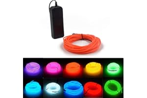 Kmruazre 3m/9ft Neon Light El Wire with Battery Pack for Indoor Outdoor Party, Halloween Decoration(Orange)
