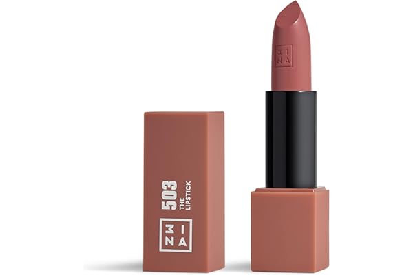 3INA MAKEUP - The Lipstick 503 - Nude - Labial Nude Cremoso - Barra de Labios Mate con Vitamina E y Manteca de Karité de Alta Pigmentación con Olor a Vainilla - Vegan - Cruelty Free
