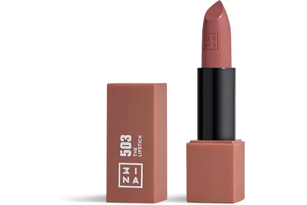 3INA MAKEUP - The Lipstick 503 - Nude - Labial Nude Cremoso - Barra de Labios Mate con Vitamina E y Manteca de Karité de Alta Pigmentación con Olor a Vainilla - Vegan - Cruelty Free