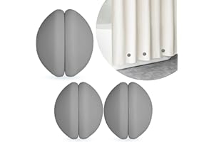 ZARCKER Duschvorhang-Gewichte, silikonbeschichtete Starke Duschvorhang-Magnete, brach nie, rostete Nicht, kein Lärm, schwer, verhindert das Blasen des Duschvorhangs (Grau, 3 Paare)
