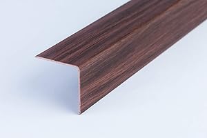 Wood Effect Plastic PVC Corner 1M Angle Trim Wall Corner Guard Edge Protector TMW Profiles (20mm x 20mm x 1M, Mahogany)