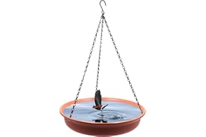 BESIMPLE Baño Colgante para pájaros de 12 Pulgadas, comedero para pájaros con Gancho y Cadena para jardín al Aire Libre, Patio, Patio