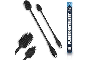 JAWAonline zestaw szczotek do mycia naczyń 32cm i 24cm - szczotka do butelek silikonowa delikatna i odporna na zarysowania - elastyczna szczotka - szczotka do czyszczenia małych i dużych butelek