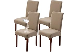 JUNZHE 4/6 fundas para silla de comedor, modernas, elásticas, telescópicas, extraíbles y lavables, 4 piezas