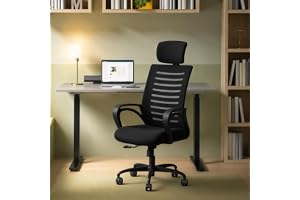 CELLBELL Desire C104 Mesh High Back Ergonomic Office Chair - Adjustable Seat Height, Sturdy Metal Base, Revolving Study & Computer Chair for Work from Home, Black
