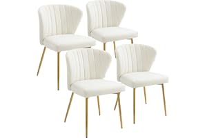 Sepnine Sillas de Comedor Modernas, Superficie de Terciopelo, Silla de salón con Patas de Metal para Comedor, salón, Dormitorio, Cocina, área de reunión, Paquete de 4