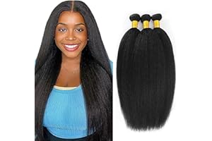 Jucames Extension Capelli Veri Umani Yaki Human Hair Bundles Tessitura 100% Unprocessed Virgin Remy Brasiliano Double Weft Extensions Colore Nero Naturale for Woman 20 22 24 Inch