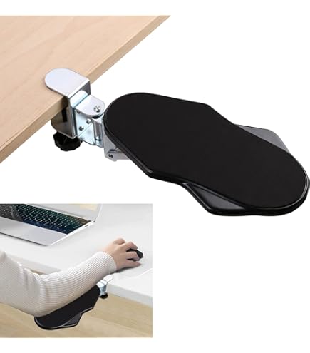 Supporto Braccio Per Scrivania HONJIE - Pieghevole, In Acciaio E Legno, Per Mouse E Tastiera - Foto 7