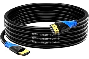 Rommisie Câble HDMI 4K/60HZ 7m (HDMI 2.0, 18 Gbit/s) Connecteurs Plaqués or Ultra Haut Débit, Retour Audio Ethernet, Compatible avec Blu - Ray, Playstation, Ordinateur Portable, PS34/5, PC, HDTV
