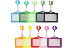 DREAM HORSEX Porta-badge e Porta-carte, Card Holder Bobine di Badge Retrattile con Porta Carta d’Identità 10 colori for Business, Exhibition and Office, ecopelle (10 Pieces)…