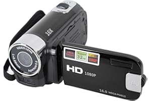 Videokamera, 2,7 Zoll TFT Videokamera Camcorder mit Drehbarem Bildschirm, 16 MP 16 facher Digitaler Zoom, Vlogging Kamerarecorder mit USB Kabel, für Reisen, Hochzeiten, Campus (Schwarz)