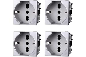 ZOREI 4 Pezzi Presa Schuko, Compatibile Con Bticino Living Light (Grigio)