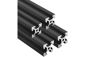 iYueMps 4pcs 300mm 2020 Aluminum Profile Extrusion, 2020 V Type Black European Standard Anodized Linear Rail Aluminum Profile Extrusion for DIY 3D Printer and CNC Machine