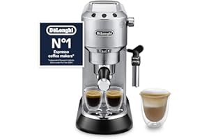 De'Longhi Dedica Style, Traditional Pump Espresso Machine, Coffee and Cappuccino Maker, EC685M, Silver