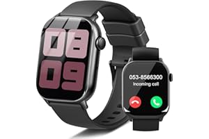 JUGEMAN Smartwatch Uomo Donna Chiamate Bluetooth, 1.96'' Orologio Smartwatch con Cardiofrequenzimetro/Contapassi/Sonno/SpO2, 110+ Modalità Sportivo Smart Watch Impermeabil IP68 Fitness Tracker per Android iOS