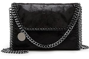 Valleycomfy Damska torebka, kopertówki, elegancka torba na ramię, metaliczny łańcuszek, pasek ze skóry PU, torebka crossowa