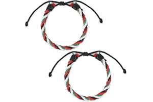 YIKIADA Bransoletka z flagą Palestyny, regulowana, owijana, z flagą Palestyny, dla mężczyzn i kobiet, 2 sztuki