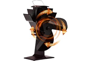 Tomersun 3 Flügel Wärmebetriebener Ofenventilator für Holz/Holzbrenner/Kamin