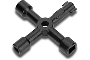 FTONOM5 4-Way Multi-Functional Utilities Zinc Alloy Key Radiator Key Bleed Triangle/Square Universal Cross Triangle Key for Train Elevator Cabinet Valve Opening