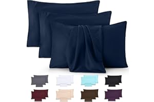 Utopia Bedding - Federe Set Di 4-50 x 75 Cm - Copricuscino In Poliestere - Morbida Spazzolata Microfibra Federe Con Chiusura A Busta - Marina