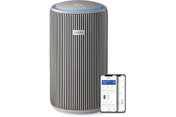 PHILIPS PureProtect Purificateur d'air intelligent Série 3200 - Filtre HEPA et filtre à charbon actif, CADR 500 m³/h pour un espace de 130 m², ultra-silencieux et économe en énergie (AC3210/12)