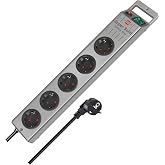 Brennenstuhl Super-Solid 5-Outlet Power Strip with Surge Protection (Power | 2.5 m Power Strip with Switch Unbreakable Polyca