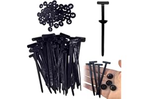 CLRZOL Attache-câble universelle en nylon, robuste et autobloquante, avec goupille et bouton, nouvelle boucle multifonctionnelle, attaches noires résistantes aux UV pour la fixation quotidienne (50 Pcs)