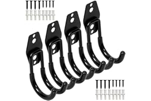 PiPaFox Crochets doubles pour utilitaire de rangement de garage,porte-organisateur à montage mural à montage mural résistant avec revêtement antidérapant