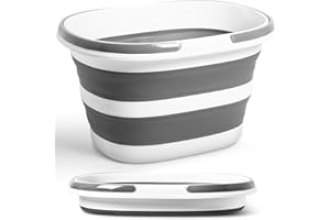 Zonopy Cubo plegable para fregona de 16 litros con asas, cubo de silicona plegable que ahorra espacio para limpieza, lavandería, almacenamiento, lavabo portátil para el hogar y el automóvil, cubo