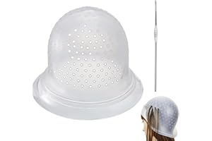 BVSRCP Silikon Highlight Kappe, Silikon Haarfärbe Kappen, Silikon Haarfärbe Kappen, für Diy Färben Strähnchenhaube Frauen Mädchen Färben Von Haaren Färben Haarekappe Mit Metall Haken Nadel