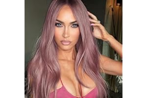 VEBONNY Ästhetisches Haar, Ombre Braun zu Lavendel Perücken, Lange Synthetische Lace Front Perücke für Frauen, Lila Haar Klebstofffreie Perücken, 22 Zoll, VEBONNY-018-NEW