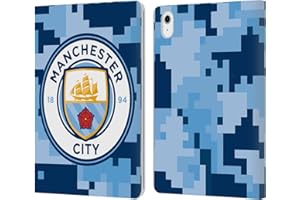 Head Case Designs Officially Licensed Manchester City Man City FC Bluemoon Digital Camouflage Leather Wallet Case Compatible With Apple iPad Air 11 2020/2022/2024/2025