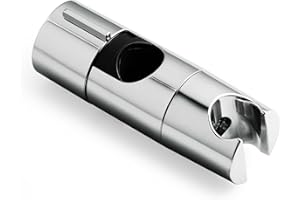 OFFO Support Pommeau de Douche,Support Douchette réglable de 19 à 25 mm de diamètre,Support de Douche pour Barre de Poussée Réglable,Mural Coulissant de Remplacement pour Salle de Bain,Chromé