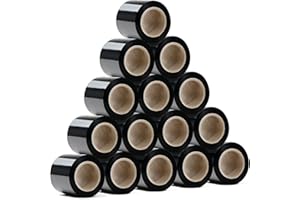 RAGO® Juego de 15 mini rollos de 130 m I 15 x 210 g I Papel film I Rollos de Plastico para Embalar I Plastico Embalaje I Película de muebles (38 x 31 x 8 cm), 130 m de longitud