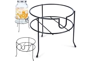 VILDE Stojak na szklane dozowniki napojów z kranikiem do napojów z metalu, kolor czarny