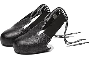Tuwyii Cubrezapatos de Seguridad, Protector Calzado Industrial, Protectores Cuero PU para Zapatos, Protector de Puntera Acero, Fundas Universales para Zapatos,para El Lugar De Trabajo De La Industria