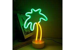 ENUOLI Coconut Palm Tree Neon Sign Lampada al neon Luce al neon con base Neon Light Sign Batteria/USB alimentato Led Neon Night Light per la decorazione della festa di Natale a casa