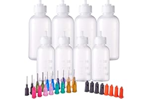 BENECREAT 8 PACK Mehrzweck-DIY-Präzisionsspitzen-Applikator-Flaschen-Set, ultrafeine Nadelspitze, Klebstoff-Applikator Squeeze-Flaschen für DIY-Quilling, Acrylfarbe-Kunstwerk-Hobbys, Ölerflasche