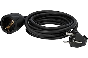 UNITEC Schuko - Prolunga H05VV-F3G 1,5 mm², IP20, 3 m, colore: Nero