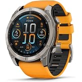 Garmin Fenix 8 &ndash; 51mm AMOLED Sapphire Titanyum Turuncu/Grafit Kayışlı