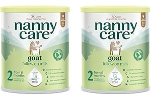 Nannycare Goat Based Follow On Milk – Stage 2 (6–12 Months) | Baby Powder Made from Whole Goats Milk | Nutritionally Complete Formula for Combination or Bottle Feeding – 800g - Pack of 2