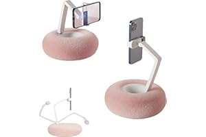 Risitei Snuggle Screen Phone Holder, Tablet Stand Pillow, Cozy Adjustable Phone Stand for Hands-Free Viewing & Comfortable Use for Bed, Couch, and Desk(Pink)