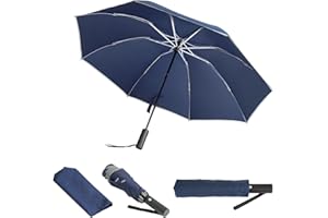 Cooloutdoors Regenschirm Sturmfest für Regen, Automatik Groß Taschenschirm Windsicher Schirm, Faltbar Kompakte Reise Umbrella, Dunkelblau für Damen und Herren