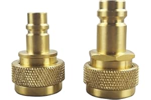 BEKASA R134a To R1234yf Conversion Kit for AC Refrigerant, R1234yf Adapter Fittings Brass Refrigerant Tank Adapter with Female and Male Adaptor Valve Core