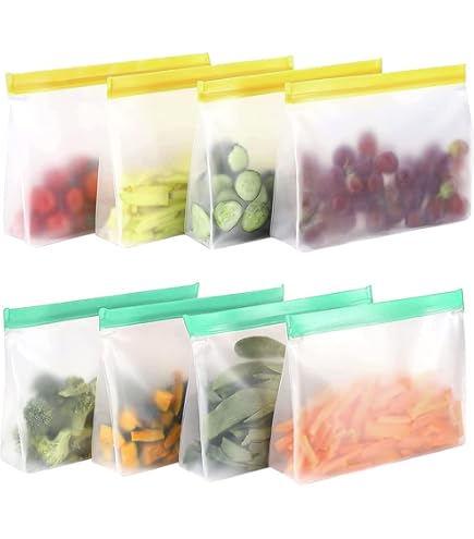 BIOTYBAG® Pack 4 Sacs De Conservation En Silicone Réutilisables 2L / 1