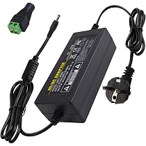 Alimentatore Universale, Trasformatore 12V, Caricatore Da Muro Con Spina EU, Uscita Jack 5,5mmX2,1mm, Per Telecamera CCTV, Striscia Led, Hard Disk (72W 12V 6A