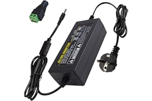 WEISHUO Adaptateur Alimentation AC 100-240V à 5V 5A Transformateur 25W Adaptateur Secteur Convertisseur avec 5.5 x 2.5mm Prise de Sortie DC pour LED Bande, Caméra de Surveillance, LCD Monitors, DVD, TVs