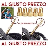 Kit 5 Adattatori Universali per Valvole da PRESTA a SCHRADER specifici per Bici da Corsa e Mountain Bike - Gonfia con il Compressore o la Pompa a pedale. Made in Italy - AlGiustoPrezzo