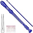 EastRock Soprano Recorder for Beginners Kids, C Key Recorder German Style, Soprano Recorder ABS 3 Pieces with Cleaning Rod Fingering Chart Packing Bag Thumb Rest (Dark Blue)