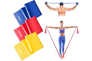 Suright 2M Resistance Bands, Skin-Friendly Long Resistance Bands Set Women/Men, Exercise Bands Pilates Bands with 3 Resistance Levels, Ideal for Stretching, Yoga, Gym, Fitness